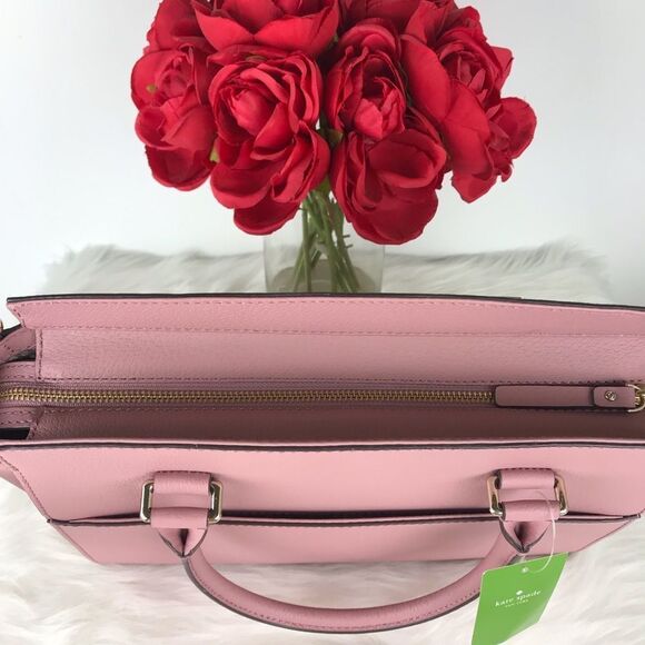 ♥️ NWT KATE SPADE PINK LEATHER SATCHEL ♥️ - Picture 4 of 5